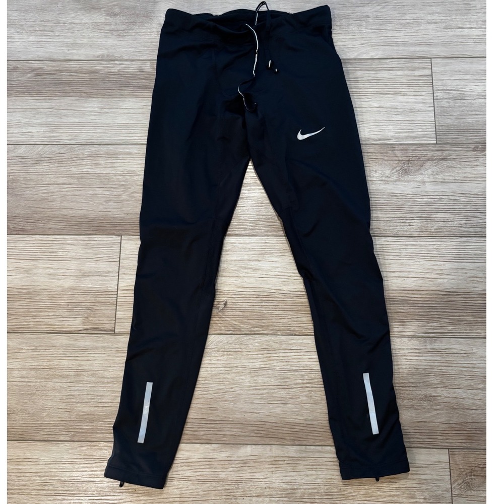 Nike Mens Running Tights Black Reflective Ankle Zip Legging 642827-011 M